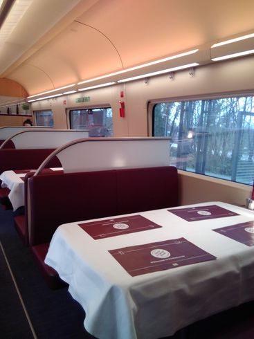The restaurant on bord of an ICE sprinter from Berlin to Munich
